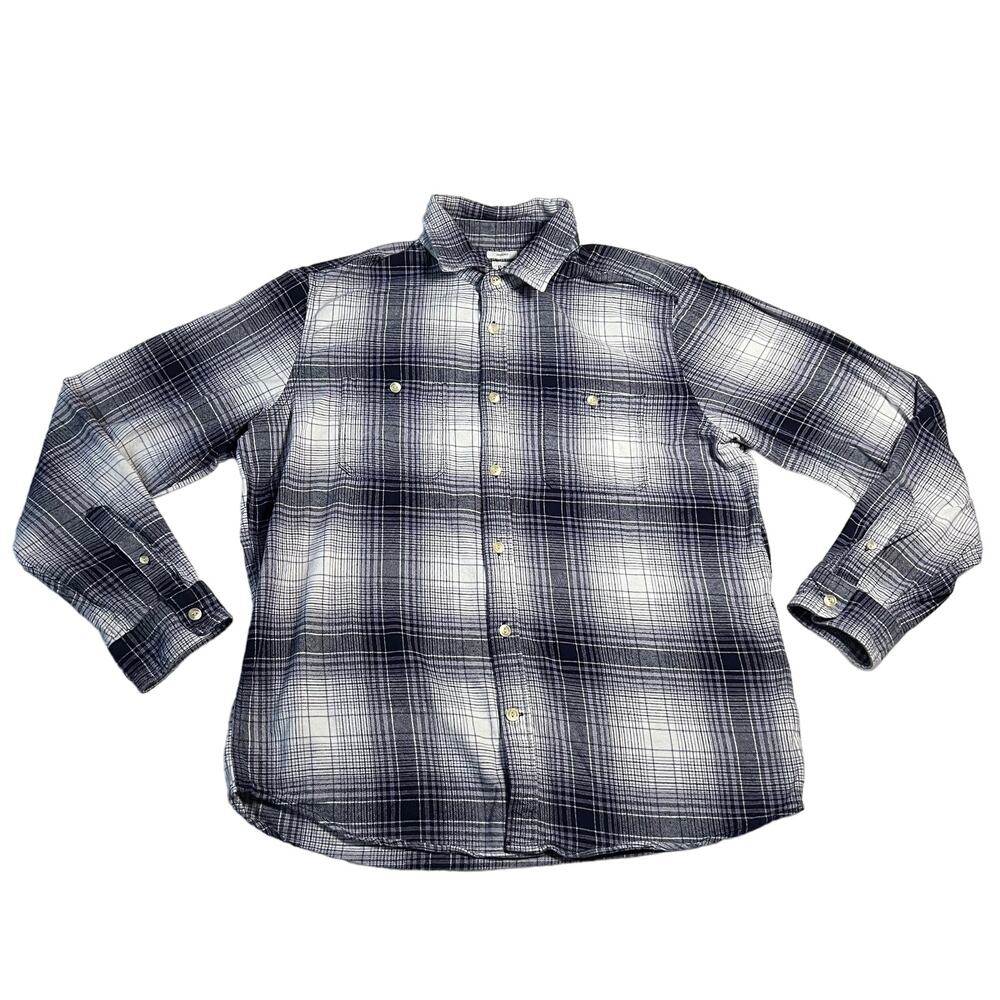 Gap Men's Untucked Plaid Flannel Button Up Shirt Size L Layers Casual 90s HipHop